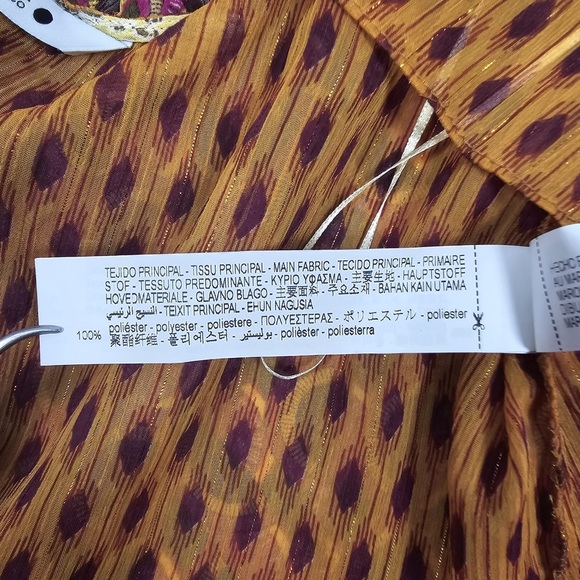 NWT ZARA Halter Neck Multicolored Printed Top Metallic Layer 7720/025 Size XL - Picture 13 of 14